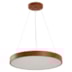 PENDENTE LED ORIS REDONDO 3000K 36W BIVOLT Ø60X5CM METAL E ACRÍLICO IMBUIA | NORDECOR 2455