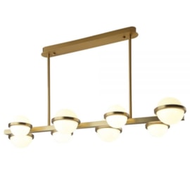 PENDENTE LED PALLINA RETANGULAR 3000K 28W BIVOLT Ø100CM METAL BRONZE| +LUZ PE-144/28.100BRO