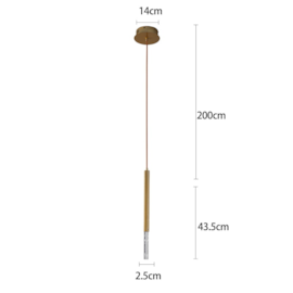 PENDENTE LED PEAN 3000K 3W BIVOLT Ø2,5X43,5CM CRISTAL E ALUMÍNIO DOURADO FOSCO | NORDECOR 2518 PENDENTE LED PEAN 3000K 3W BIVOLT Ø2,5X43,5CM CRISTAL E ALUMÍNIO DOURADO FOSCO | NORDECOR 2518
