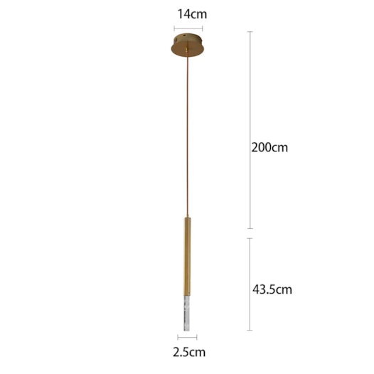 PENDENTE LED PEAN 3000K 3W BIVOLT Ø2,5X43,5CM CRISTAL E ALUMÍNIO DOURADO FOSCO | NORDECOR 2518 PENDENTE LED PEAN 3000K 3W BIVOLT Ø2,5X43,5CM CRISTAL E ALUMÍNIO DOURADO FOSCO | NORDECOR 2518