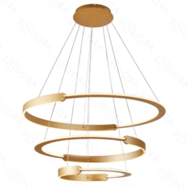 PENDENTE LED REDONDO 3000K 226W BIVOLT Ø80CM METAL DOURADO | SINDORA ILUMINAÇÃO DCD03087 PENDENTE LED REDONDO 3000K 226W BIVOLT Ø80CM METAL DOURADO | SINDORA ILUMINAÇÃO DCD03087