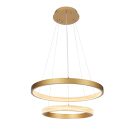 PENDENTE LED REDONDO DUPLO 3000K 62W BIVOLT Ø60CM ALUMÍNIO E ACRÍLICO DOURADO | SINDORA ILUMINAÇÃO DCD015072 PENDENTE LED REDONDO DUPLO 3000K 62W BIVOLT Ø60CM ALUMÍNIO E ACRÍLICO DOURADO | SINDORA ILUMINAÇÃO DCD015072