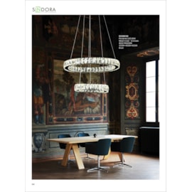 PENDENTE LED REDONDO DUPLO 66W BIVOLT Ø50CM CRISTAL E METAL CROMADO E TRANSPARENTE | SINDORA ILUMINAÇÃO DCD00102 PENDENTE LED REDONDO DUPLO 66W BIVOLT Ø50CM CRISTAL E METAL CROMADO E TRANSPARENTE | SINDORA ILUMINAÇÃO DCD00102