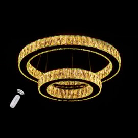 PENDENTE LED REDONDO DUPLO 66W BIVOLT Ø50CM CRISTAL E METAL CROMADO E TRANSPARENTE | SINDORA ILUMINAÇÃO DCD00102 PENDENTE LED REDONDO DUPLO 66W BIVOLT Ø50CM CRISTAL E METAL CROMADO E TRANSPARENTE | SINDORA ILUMINAÇÃO DCD00102