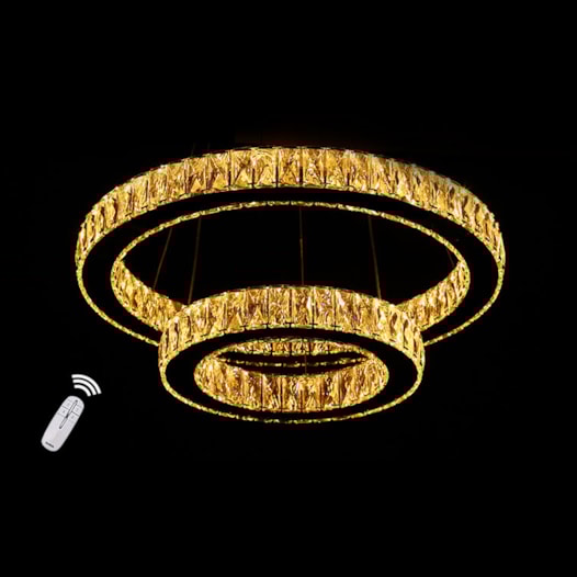 PENDENTE LED REDONDO DUPLO 66W BIVOLT Ø50CM CRISTAL E METAL CROMADO E TRANSPARENTE | SINDORA ILUMINAÇÃO DCD00102 PENDENTE LED REDONDO DUPLO 66W BIVOLT Ø50CM CRISTAL E METAL CROMADO E TRANSPARENTE | SINDORA ILUMINAÇÃO DCD00102