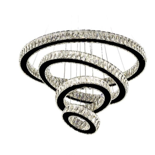 PENDENTE LED REDONDO QUÁDRUPLO 3000K 77W BIVOLT Ø80CM CRISTAL E METAL CROMADO E TRANSPARENTE | SINDORA ILUMINAÇÃO DCD00723 PENDENTE LED REDONDO QUÁDRUPLO 3000K 77W BIVOLT Ø80CM CRISTAL E METAL CROMADO E TRANSPARENTE | SINDORA ILUMINAÇÃO DCD00723