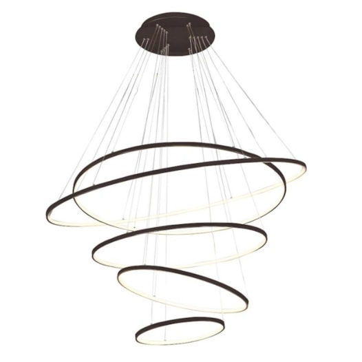 PENDENTE LED REDONDO QUÍNTUPLO 3000K 160W BIVOLT Ø120CM METAL E SILICONE PRETO | SINDORA ILUMINAÇÃO DCD015071 PENDENTE LED REDONDO QUÍNTUPLO 3000K 160W BIVOLT Ø120CM METAL E SILICONE PRETO | SINDORA ILUMINAÇÃO DCD015071
