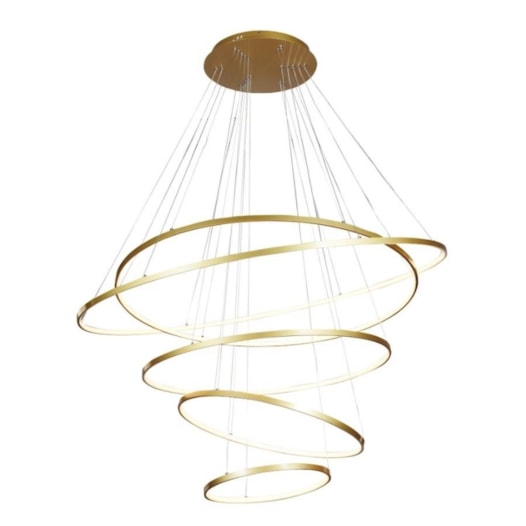 PENDENTE LED REDONDO QUÍNTUPLO 3000K 200W BIVOLT Ø120CM METAL E SILICONE DOURADO | SINDORA ILUMINAÇÃO DCD015069 PENDENTE LED REDONDO QUÍNTUPLO 3000K 200W BIVOLT Ø120CM METAL E SILICONE DOURADO | SINDORA ILUMINAÇÃO DCD015069
