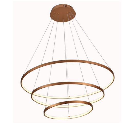 PENDENTE LED REDONDO TRIPLO 3000K 90W BIVOLT Ø80CM METAL E SILICONE DOURADO | SINDORA ILUMINAÇÃO DCD015002 PENDENTE LED REDONDO TRIPLO 3000K 90W BIVOLT Ø80CM METAL E SILICONE DOURADO | SINDORA ILUMINAÇÃO DCD015002
