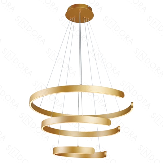 PENDENTE LED REDONDO TRIPLO 3000K 94W BIVOLT Ø80CM METAL DOURADO | SINDORA ILUMINAÇÃO DCD03042 PENDENTE LED REDONDO TRIPLO 3000K 94W BIVOLT Ø80CM METAL DOURADO | SINDORA ILUMINAÇÃO DCD03042