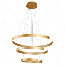 PENDENTE LED REDONDO TRIPLO 3000K 94W BIVOLT Ø80CM METAL DOURADO | SINDORA ILUMINAÇÃO DCD03042 PENDENTE LED REDONDO TRIPLO 3000K 94W BIVOLT Ø80CM METAL DOURADO | SINDORA ILUMINAÇÃO DCD03042