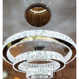 PENDENTE LED REDONDO TRIPLO 80W BIVOLT Ø60CM CRISTAL E METAL DOURADO E TRANSPARENTE | SINDORA ILUMINAÇÃO DCD00732 PENDENTE LED REDONDO TRIPLO 80W BIVOLT Ø60CM CRISTAL E METAL DOURADO E TRANSPARENTE | SINDORA ILUMINAÇÃO DCD00732