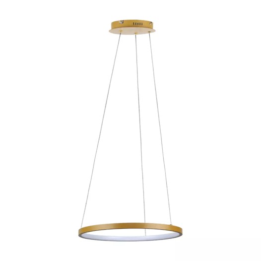 PENDENTE LED RING REDONDO 3000K 24W BIVOLT Ø40X2CM ALUMÍNIO E ABS DOURADO FOSCO | SL ILUMINAÇÃO 2000/40-49 PENDENTE LED RING REDONDO 3000K 24W BIVOLT Ø40X2CM ALUMÍNIO E ABS DOURADO FOSCO | SL ILUMINAÇÃO 2000/40-49