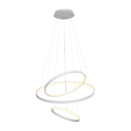 PENDENTE LED RINGS ANEL TRIPLO 2700K 100W BIVOLT Ø80CM ALUMÍNIO E ACRÍLICO BRANCO | +LUZ PE-103/100.27BF PENDENTE LED RINGS ANEL TRIPLO 2700K 100W BIVOLT Ø80CM ALUMÍNIO E ACRÍLICO BRANCO | +LUZ PE-103/100.27BF