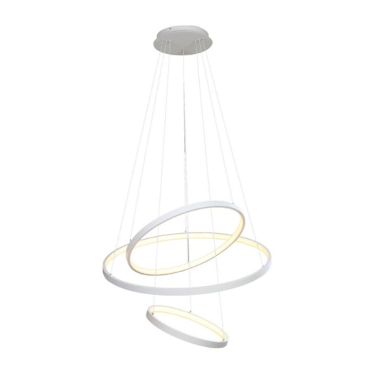 PENDENTE LED RINGS ANEL TRIPLO 2700K 100W BIVOLT Ø80CM ALUMÍNIO E ACRÍLICO BRANCO | +LUZ PE-103/100.27BF PENDENTE LED RINGS ANEL TRIPLO 2700K 100W BIVOLT Ø80CM ALUMÍNIO E ACRÍLICO BRANCO | +LUZ PE-103/100.27BF