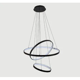 PENDENTE LED RINGS ANEL TRIPLO 2700K 100W BIVOLT Ø80CM ALUMÍNIO E ACRÍLICO PRETO| +LUZ PE-103/100.27PF PENDENTE LED RINGS ANEL TRIPLO 2700K 100W BIVOLT Ø80CM ALUMÍNIO E ACRÍLICO PRETO| +LUZ PE-103/100.27PF