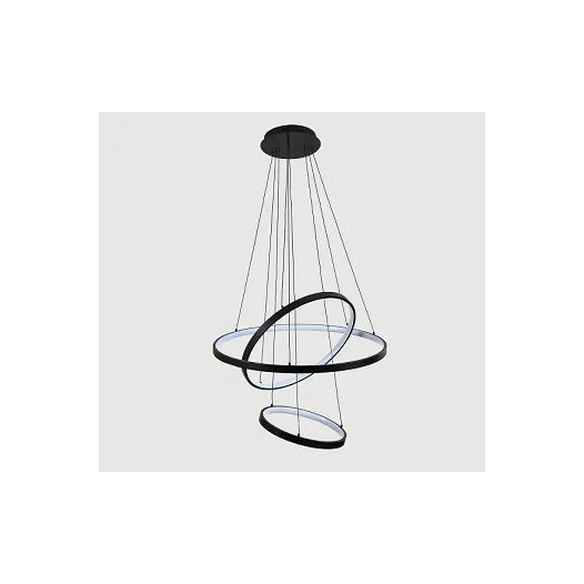 PENDENTE LED RINGS ANEL TRIPLO 2700K 100W BIVOLT Ø80CM ALUMÍNIO E ACRÍLICO PRETO| +LUZ PE-103/100.27PF PENDENTE LED RINGS ANEL TRIPLO 2700K 100W BIVOLT Ø80CM ALUMÍNIO E ACRÍLICO PRETO| +LUZ PE-103/100.27PF