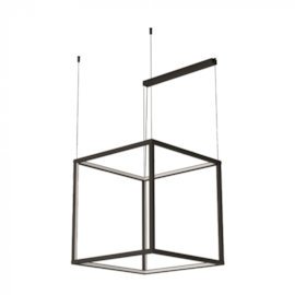 PENDENTE LED RISK CUBO QUADRADO 4000K 140,4W BIVOLT 70X70X70CM | BELLA ITALIA PE14103