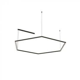 PENDENTE LED RISK HEXAGONAL 3000K 29,7W BIVOLT Ø60CM | BELLA ITALIA PE14202