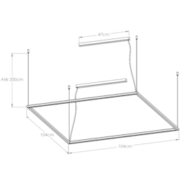 PENDENTE LED RISK RETRATO RETANGULAR 3000K 72W BIVOLT 100X100CM | BELLA ITALIA PE14314