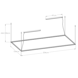 PENDENTE LED RISK RETRATO RETANGULAR 3000K 72W BIVOLT 100X200CM | BELLA ITALIA PE14316