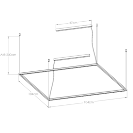 PENDENTE LED RISK RETRATO RETANGULAR 4000K 72W BIVOLT 100X100CM | BELLA ITALIA PE14315