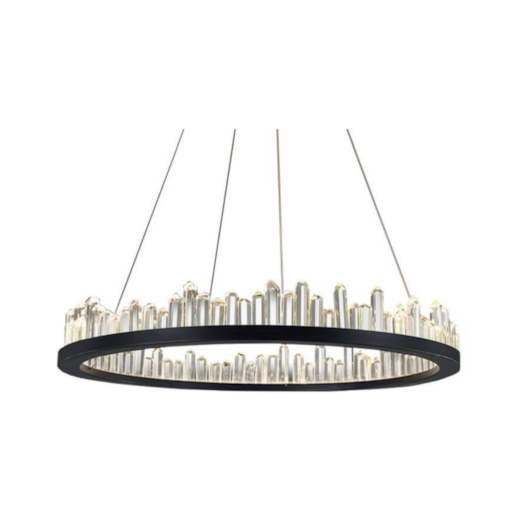 PENDENTE LED ROCA METAL E CRISTAL PRETO E TRANSPARENTE 36W 3000K | BELLA ILUMINAÇÃO BC003B PENDENTE LED ROCA METAL E CRISTAL PRETO E TRANSPARENTE 36W 3000K | BELLA ILUMINAÇÃO BC003B