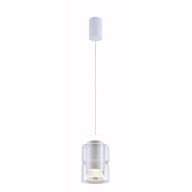 PENDENTE LED ROZ 3000K 10W BIVOLT Ø9,8X16CM ALUMÍNIO E VIDRO BRANCO | NORDECOR 2696