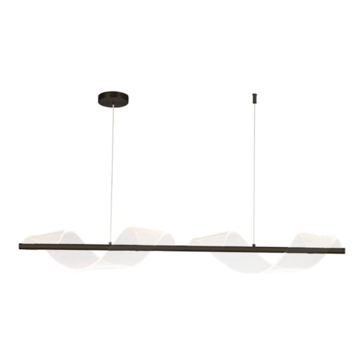 PENDENTE LED SPIN 3000K 8W BIVOLT 90X15X9CM ALUMÍNIO E ACRÍLICO PRETO | USINA IMPORTS UI20325/90PT