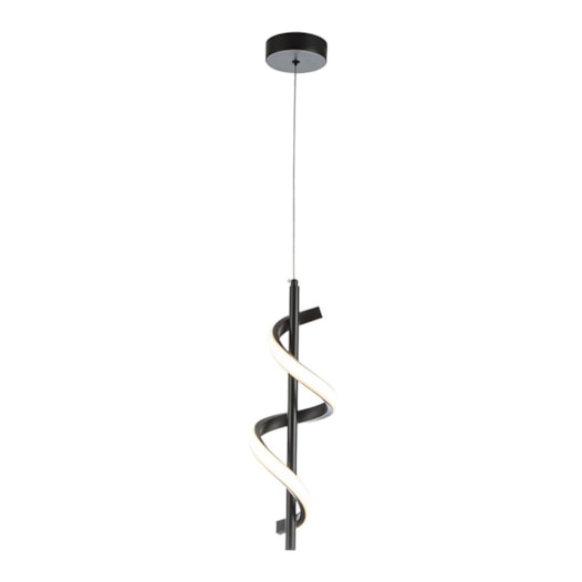 PENDENTE LED SPIRALE 3000K 8W BIVOLT 42XØ17CM ALUMÍNIO E SILICONE PRETO | USINA IMPORTS UI20242/42PT