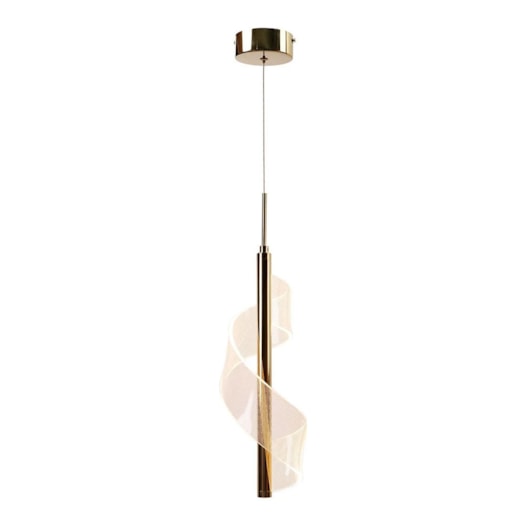 PENDENTE LED SYMPHONY 3000K 4W BIVOLT Ø14X38CM METAL E ACRÍLICO DOURADO POLIDO | USINA IMPORTS UI20280/38DR PENDENTE LED SYMPHONY 3000K 4W BIVOLT Ø14X38CM METAL E ACRÍLICO DOURADO POLIDO | USINA IMPORTS UI20280/38DR