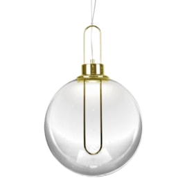 PENDENTE LED SYRUS 3000K 3W BIVOLT Ø30X30CM VIDRO E AÇO DOURADO | +LUZ PE-053/3.30DOU PENDENTE LED SYRUS 3000K 3W BIVOLT Ø30X30CM VIDRO E AÇO DOURADO | +LUZ PE-053/3.30DOU