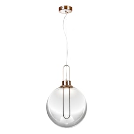 PENDENTE LED SYRUS 3000K 3W BIVOLT Ø30X30CM VIDRO E AÇO DOURADO | +LUZ PE-053/3.30DOU PENDENTE LED SYRUS 3000K 3W BIVOLT Ø30X30CM VIDRO E AÇO DOURADO | +LUZ PE-053/3.30DOU