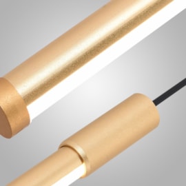 PENDENTE LED TENUES 2700K 8W BIVOLT Ø80CM ALUMÍNIO DOURADO | +LUZ PE-133/8.80DF PENDENTE LED TENUES 2700K 8W BIVOLT Ø80CM ALUMÍNIO DOURADO | +LUZ PE-133/8.80DF