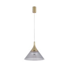 PENDENTE LED THOM 3000K 7W BIVOLT Ø19,5X18CM ALUMÍNIO E VIDRO DOURADO FOSCO | NORDECOR 2695 PENDENTE LED THOM 3000K 7W BIVOLT Ø19,5X18CM ALUMÍNIO E VIDRO DOURADO FOSCO | NORDECOR 2695