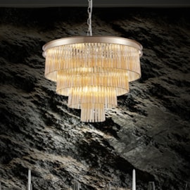 PENDENTE LED TIER BIVOLT Ø60CM METAL E VIDRO CONHAQUE| +LUZ PE-182/12.60COFG PENDENTE LED TIER BIVOLT Ø60CM METAL E VIDRO CONHAQUE| +LUZ PE-182/12.60COFG