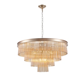 PENDENTE LED TIER BIVOLT Ø80CM METAL E VIDRO CONHAQUE| +LUZ PE-182/12.80COFG PENDENTE LED TIER BIVOLT Ø80CM METAL E VIDRO CONHAQUE| +LUZ PE-182/12.80COFG