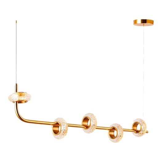 PENDENTE LED TORCELLO 3000K 18W BIVOLT 100X15XCM CRISTAL E METAL DOURADO ESCOVADO | USINA IMPORTS UI20080/100DR PENDENTE LED TORCELLO 3000K 18W BIVOLT 100X15XCM CRISTAL E METAL DOURADO ESCOVADO | USINA IMPORTS UI20080/100DR