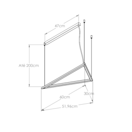 PENDENTE LED TRIAN TRIANGULAR 3000K 25W BIVOLT 60X30CM | BELLA ITALIA PE18100