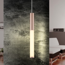 PENDENTE LED TUBO 3000K 8W BIVOLT Ø3X33CM ALUMÍNIO E ACRÍLICO MARROM | +LUZ PE-130/8.33MF PENDENTE LED TUBO 3000K 8W BIVOLT Ø3X33CM ALUMÍNIO E ACRÍLICO MARROM | +LUZ PE-130/8.33MF