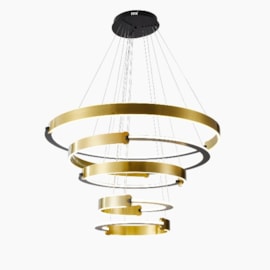 PENDENTE LED UOLI 5 MOD. 5M AROS 30/40/60/80/100CM 380W 3000K PRETO E OURO FOSCO | NORDECOR 2575 PENDENTE LED UOLI 5 MOD. 5M AROS 30/40/60/80/100CM 380W 3000K PRETO E OURO FOSCO | NORDECOR 2575