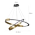 PENDENTE LED UOLI 60/80CM 175W 3000K PRETO OURO FOSCO | NORDECOR 2573