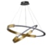 PENDENTE LED UOLI 60/80CM 175W 3000K PRETO OURO FOSCO | NORDECOR 2573