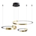 PENDENTE LED UOLI  ANI 3MOD. C/5M 40//60/80CM 225W  3000K PRETO E OURO FOSCO | NORDECOR 2576