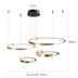 PENDENTE LED UOLI ANI 4MOD 5M AROS COM 40/60/80/100CM 350W 3000K PRETO E OURO FOSCO | NORDECOR 2577