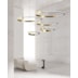 PENDENTE LED UOLI ANI 5MOD 5M AROS C/30/40//60/80/100CM 380W 3000K PRETO/OURO FOSCO | NORDECOR 2578