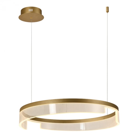 PENDENTE LED VÉU REDONDO 3000K 42W BIVOLT DOURADO E TRANSPARENTE | STUDIOLUCE PD1790