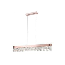 PENDENTE LED VÉU RETANGULAR 3000K 15W BIVOLT 13,4X85X5CM METAL E CRISTAL ROSE GOLD E TRANSPARENTE | BELLA ILUMINAÇÃO HO3 PENDENTE LED VÉU RETANGULAR 3000K 15W BIVOLT 13,4X85X5CM METAL E CRISTAL ROSE GOLD E TRANSPARENTE | BELLA ILUMINAÇÃO HO3