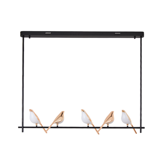 PENDENTE LED VOGEL ORI 3000K 50W BIVOLT 180X120CM DOURADO E PRETO | NORDECOR 2432