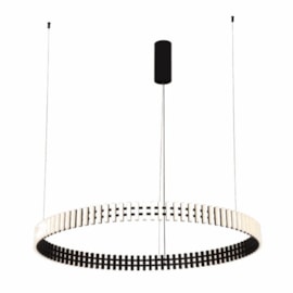 PENDENTE LED XYLO 3000K 35W BIVOLT 63X7,5CM METAL E ACRÍLICO BRANCO E PRETO | BELLA ILUMINAÇÃO XYL1PD01PT10